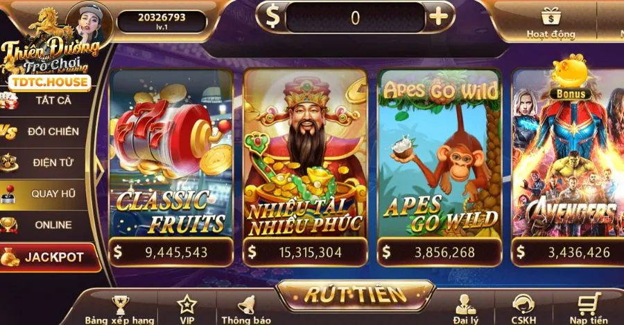 Trò chơi quay hũ với Jackpot lớn